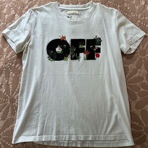Off-White Embroidered Floral T-Shirt